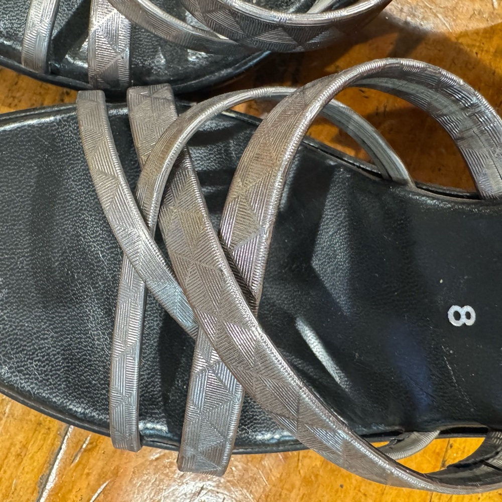 Italian Shoemakers Black and Silver Sandals